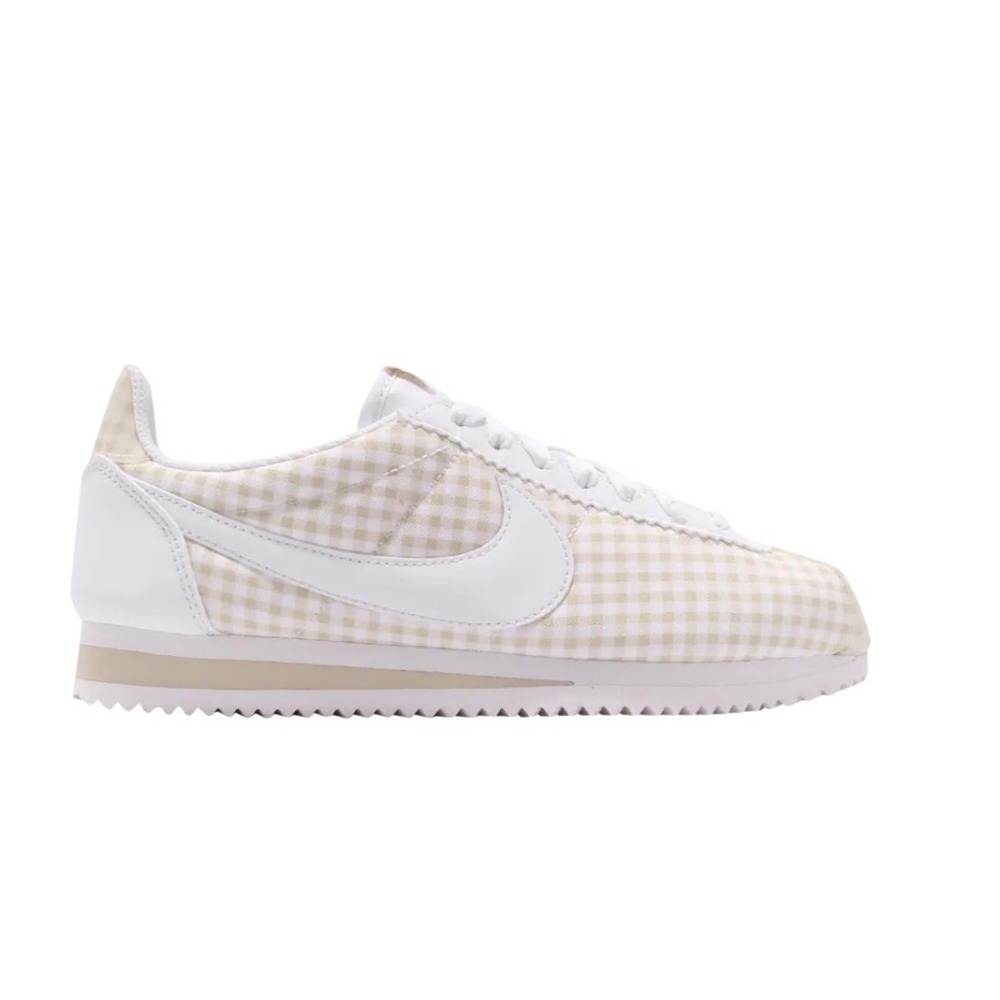 Nike Cortez Gingham Casual Sneakers Women's Size 8.5 White Beige - Picture 2 of 13